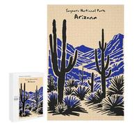 Puzzles for Adults 1000 PCS Saguaro National Park Arizona Illustration Jigsaw Puzzles for Teenagerss Stress Reliever Educational Challenge Christmas Birthday Gifts 1000 PCS