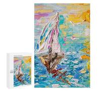 Puzzles for Adults 1000 PCS Sailing at Sunset Jigsaw for Teenagerss Pattern Assembly Parent-child Interaction Beautiful Design Game 1000 PCS