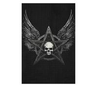 Puzzles for Adults 1000 PCS Skull Pentagram Wings Jigsaws for Adults Hands-on Game Precision Cutting Fun at Home Activities, 1000 PCS