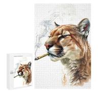 Puzzles for Adults 1000 PCS Smoking Cougar Puzzles for Adults Hands-on Game But Fun And Humorous Christmas Birthday Gifts 1000 PCS