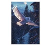 Puzzles for Adults 1000 PCS Snowy Owl in Flight Jigsaws for Adults Hands-on Game Precision Cutting Fun at Home Activities, 1000 PCS