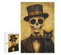Puzzles for Adults 1000 PCS Steampunk Skeleton with Cat Jigsaw Puzzles for Adults But Fun And Humorous for Birthday, Chrismas Christmas Birthday Gifts 1000 PCS