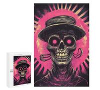 Puzzles for Adults 1000 PCS Steampunk Skull Art Print -1 Jigsaws for Adults Puzzle Difficult Challenge Help The Brain Exercise Unique Challenge Game 1000 PCS