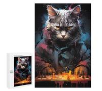 Puzzles for Adults 1000 PCS Strategic Cat Chess Master Jigsaw for Adults Relaxing Games Analysis And Logic Unique Birthday And Xmas Gifts 1000 PCS
