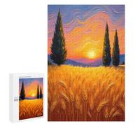 Puzzles for Adults 1000 PCS Sunset Wheat Field Jigsaw for Adults Relaxing Games Analysis And Logic Unique Birthday And Xmas Gifts 1000 PCS