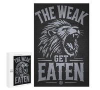 Puzzles for Adults 1000 PCS The Weak Get Eaten - Lion Motivational Jigsaw for Teenagerss Pattern Assembly Parent-child Interaction Beautiful Design Game 1000 PCS