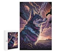 Puzzles for Adults 1000 PCS Thundering Wolf in Stormy Sky Jigsaw Puzzles for Teenagerss Stress Reliever Educational Challenge Christmas Birthday Gifts 1000 PCS