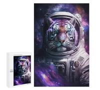 Puzzles for Adults 1000 PCS Tiger Astronaut in Space-3 Jigsaw for Teenagerss Pattern Assembly Parent-child Interaction Beautiful Design Game 1000 PCS