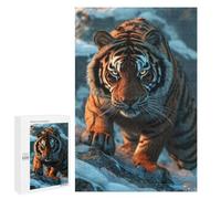 Puzzles for Adults 1000 PCS Tiger in Snowy Habitat Jigsaw for Teenagerss Pattern Assembly Parent-child Interaction Beautiful Design Game 1000 PCS