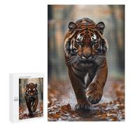 Puzzles for Adults 1000 PCS Tiger Walking Through Autumn Leaves Jigsaw for Teenagerss Pattern Assembly Parent-child Interaction Beautiful Design Game 1000 PCS