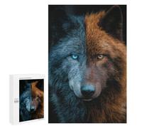 Puzzles for Adults 1000 PCS Two-faced Wolf with Blue And Orange Fur Jigsaw Puzzles for Adults But Fun And Humorous for Birthday, Chrismas Christmas Birthday Gifts 1000 PCS