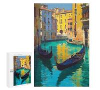 Puzzles for Adults 1000 PCS Venice Canal Gondolas Painting Jigsaw Puzzles for Adults But Fun And Humorous for Birthday, Chrismas Christmas Birthday Gifts 1000 PCS