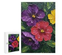 Puzzles for Adults 1000 PCS Vibrant Flower Painting Jigsaws for Adults Relaxing Games Enhance Memory Unique Birthday And Xmas Gifts 1000 PCS