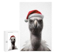 Puzzles for Adults 1000 PCS Vulture Wearing Santa Hat Portrait Jigsaw for Adults Relaxing Games Analysis And Logic Unique Birthday And Xmas Gifts 1000 PCS