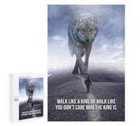 Puzzles for Adults 1000 PCS Walk Like A King Wolf Jigsaw Puzzles for Teenagerss Stress Reliever Educational Challenge Christmas Birthday Gifts 1000 PCS