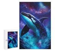 Puzzles for Adults 1000 PCS Whale in Space Art Print-2 Jigsaw Puzzles for Teenagerss Stress Reliever Educational Challenge Christmas Birthday Gifts 1000 PCS