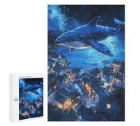 Puzzles for Adults 1000 PCS Whale Over Coastal Town-1 Puzzle For Teenagers Improve Memory Challenging To Complete Challenging Family Fun Game 1000 PCS