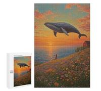 Puzzles for Adults 1000 PCS Whale Watching Sunset Puzzle For Teenagers Improve Memory Challenging To Complete Challenging Family Fun Game 1000 PCS