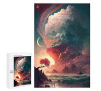Puzzles for Adults 1000 PCS Whimsical Cloudscape with Ship And Tree Puzzles for Adults Family Games Stress Reliever Unique Birthday And Xmas Gifts 1000 PCS
