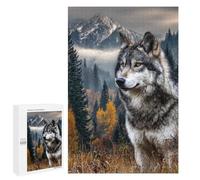 Puzzles for Adults 1000 PCS Wild Wolf in Autumn Forest Jigsaws for Adults Puzzle Difficult Challenge Help The Brain Exercise Unique Challenge Game 1000 PCS