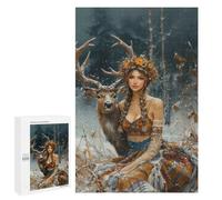 Puzzles for Adults 1000 PCS Winter Forest Fantasy Jigsaws for Adults Puzzle Difficult Challenge Help The Brain Exercise Unique Challenge Game 1000 PCS
