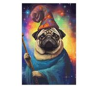 Puzzles for Adults 1000 PCS Wizard Pug Funny Pixel Art Jigsaws for Adults Hands-on Game Precision Cutting Fun at Home Activities, 1000 PCS