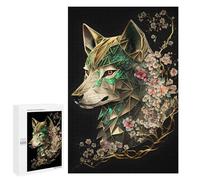 Puzzles for Adults 1000 PCS Wolf Cherry Blossoms Dark Jigsaws for Adults Relaxing Games Enhance Memory Unique Birthday And Xmas Gifts 1000 PCS