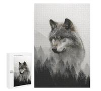 Puzzles for Adults 1000 PCS Wolf in Forest Meme Puzzle For Teenagers Improve Memory Challenging To Complete Challenging Family Fun Game 1000 PCS