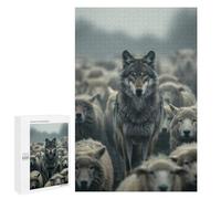 Puzzles for Adults 1000 PCS Wolf Sheep Hunter Jigsaw for Adults Relaxing Games Analysis And Logic Unique Birthday And Xmas Gifts 1000 PCS