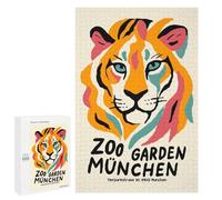 Puzzles for Adults 1000 PCS Zoo Garden München Tiger Poster Jigsaw for Teenagerss Pattern Assembly Parent-child Interaction Beautiful Design Game 1000 PCS