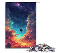 Puzzles for Adults 1000 Piece A Cow Floating in Outer Space Pattern Assembly Help The Brain Exercise Addictive Toys to Cultivate Patience 1000 PCS(38x26cm)