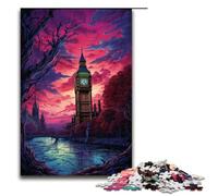 Puzzles for Adults 1000 Piece A Large Bell Tower Above The City Pattern Assembly Help The Brain Exercise Addictive Toys to Cultivate Patience 1000 PCS(75x50cm)