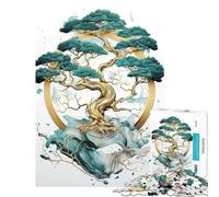 Puzzles for Adults 1000 Piece Abstract Bonsai Tree Art Stress Free Brain Teaser Precise Cut for Seamless Matching Neat Gifts for Home Ornament (Size 38x26cm)