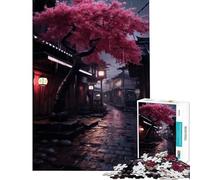 Puzzles for Adults 1000 Piece Abstract Japan Dark Alley Stress Free Brain Teaser Precise Cut for Seamless Matching Neat Gifts for Home Ornament (Size 38x26cm)