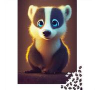 Puzzles for Adults 1000 Piece Adorable Badger 1 Creative Wooden Puzzles-Puzzle Hands-on Game Jigsaw-Family Decoration 1000pcs (75x50cm)