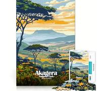 Puzzles for Adults 1000 Piece Akagera National Park Rwanda Landscape Precise Cut Art Brain Skill Play Relax Play Time Christmas Art Gift (50x75cm)