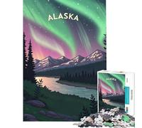 Puzzles for Adults 1000 Piece Alaska Northern Lights Jigsaw for Adults Relax Games Difficult Hard Unique Birthday And Xmas Gifts (38x52cm)