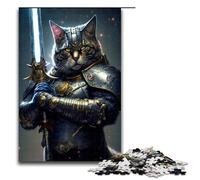 Puzzles for Adults 1000 Piece Alliance Commander Cat Pattern Assembly Help The Brain Exercise Addictive Toys to Cultivate Patience 75x50cm