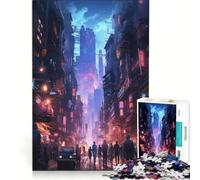 Puzzles for Adults 1000 Piece Amazing Cyberpunk Night, Impossible Game, Staycation Kill Time, Unique Gifts for Birthday And Christmas 38x52cm
