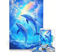 Puzzles for Adults 1000 Piece Amazing Dolphins, Impossible Game, Staycation Kill Time, Unique Gifts for Birthday And Christmas 38x52cm
