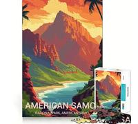 Puzzles for Adults 1000 Piece American Samoa Precise Cut Art Brain Skill Play Relax Play Time Christmas Art Gift (38x52cm)