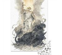 Puzzles for Adults 1000 Piece Angel Vs Demon Battle Adult Jigsaw Puzzle Brain Teaser Game But Fun And Humorous Challenging Game Gifts 70x50cm/1000pcs