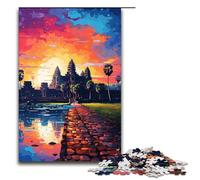 Puzzles for Adults 1000 Piece Angkor Wat is surrounded Pattern Assembly Help The Brain Exercise Addictive Toys to Cultivate