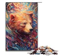 Puzzles for Adults 1000 Piece Animal Brown Bear Colourful Pattern Assembly Help The Brain Exercise Addictive Toys to Cultivate Patience 1000 PCS(75x50cm)