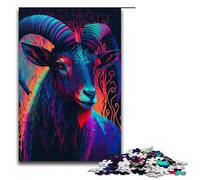 Puzzles for Adults 1000 Piece Animal Goat Pattern Assembly Help The Brain Exercise Addictive Toys to Cultivate Patience 1000PCS(75x50cm)