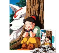 Puzzles for Adults 1000 Piece Anime Girl And Wolf Spirit by Tree Help The Brain Exercise But Fun And Humorous Toy Wall Decor for And from 14 Years And over (38x52cm)