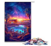 Puzzles for Adults 1000 Piece Art Colourful Buildings Pattern Assembly Help The Brain Exercise Addictive Toys to Cultivate Patience 1000 PCS(75x50cm)