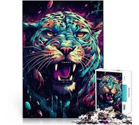 Puzzles for Adults 1000 Piece Art Leopard Family Fun Puzzle 26x38cm for is ideal as a gift for the whole family for teenager Age 14+
