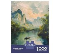 Puzzles for Adults 1000 Piece Asian Mountains River Jigsaws for Adults Brain Teaser Game Analysis And Logic Fun at Home Activities, 38x26cm/1000pcs
