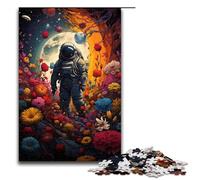 Puzzles for Adults 1000 Piece Astronaut Among Flowers Jigsaw Puzzle Home Educational Games DIY Toys Great Gift for Games 1000 PCS(75x50cm)